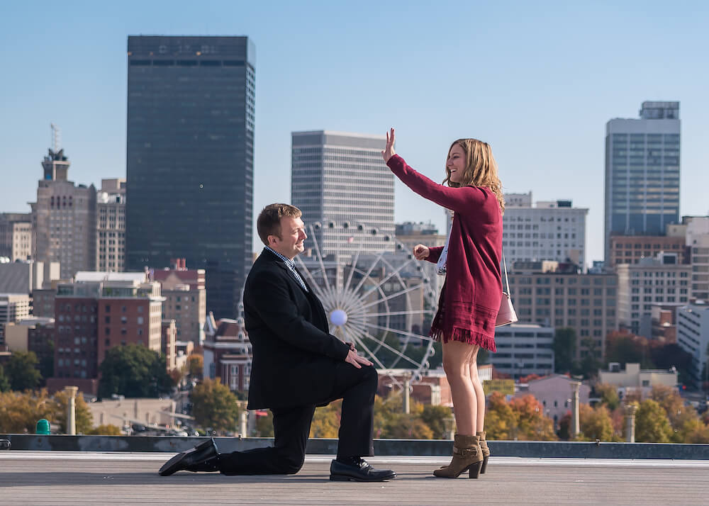 atlanta rooftop marriage proposal