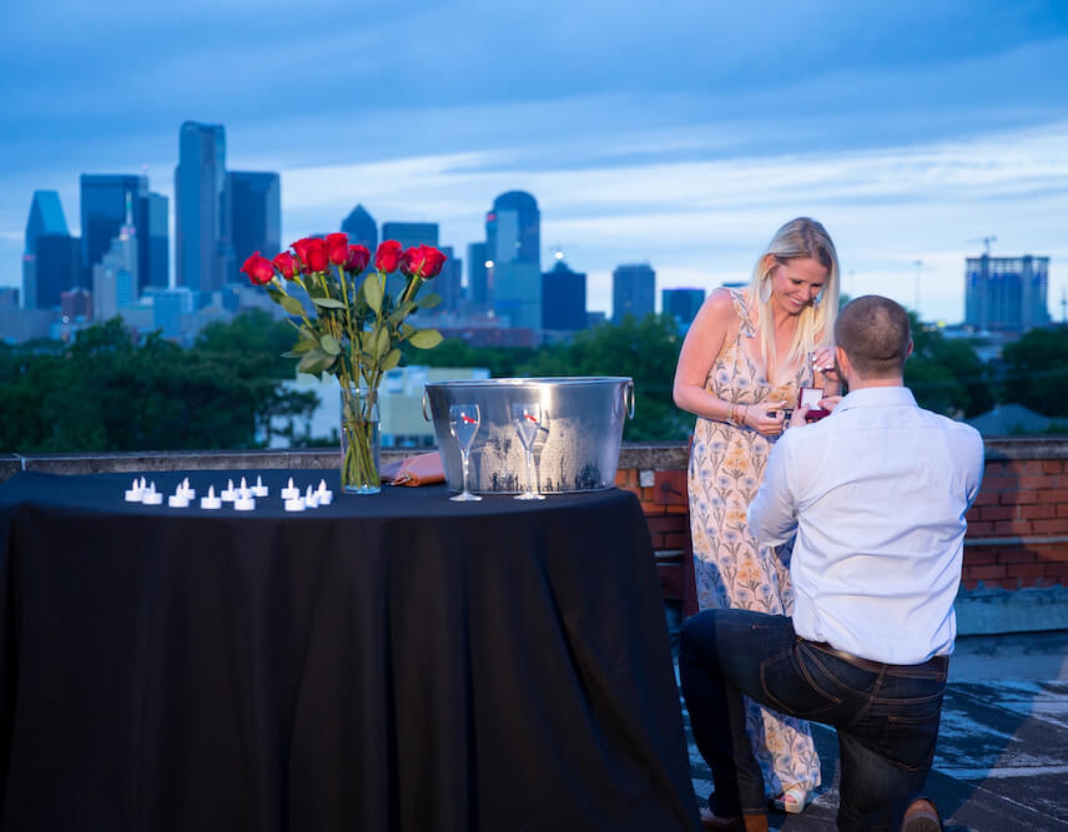 Dallas Romantic Rooftop Proposal Creative & Romantic Proposal Ideas